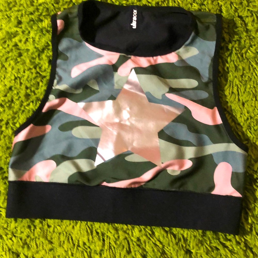 UltraCor pink and green Camo Sportsbra